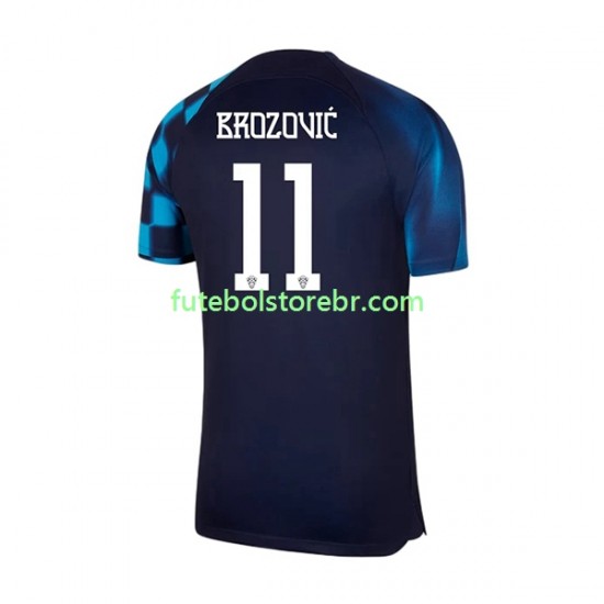 Camisa Croácia Brozovic 11 II Copa Do Mundo 2022 manga curta pro Masculina