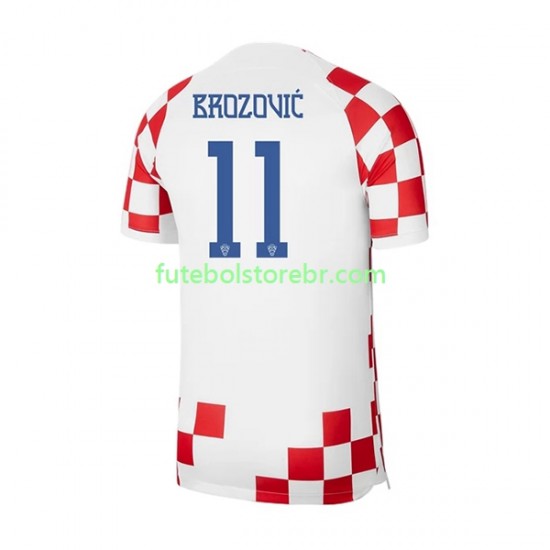 Camisa Croácia Brozovic 11 I Copa Do Mundo 2022 manga curta pro Masculina