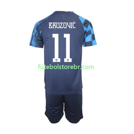 Camisa Croácia Brozovic 11 II Copa Do Mundo 2022 manga curta pro Juvenil