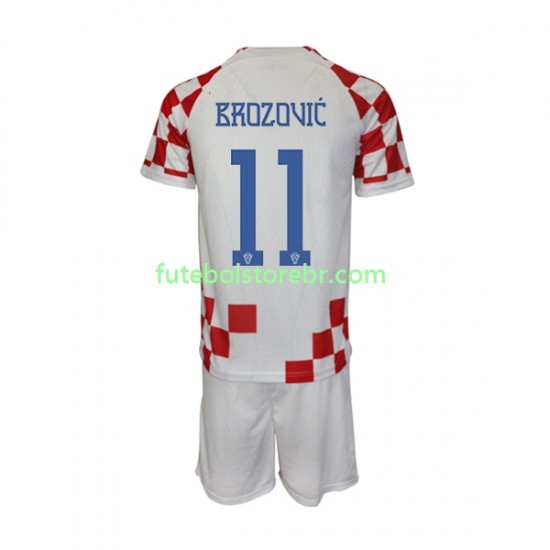 Camisa Croácia Brozovic 11 I Copa Do Mundo 2022 manga curta pro Juvenil