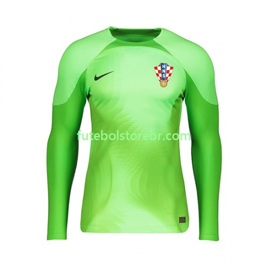 Camisa Goleiro Croácia II Copa Do Mundo 2022 manga longa pro Masculina