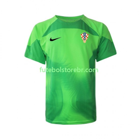 Camisa Goleiro Croácia II Copa Do Mundo 2022 manga curta pro Masculina