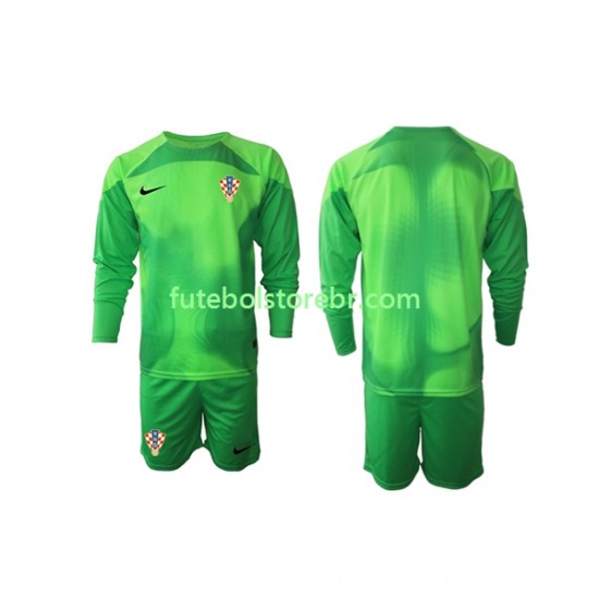 Camisa Goleiro Croácia II Copa Do Mundo 2022 manga longa pro Juvenil