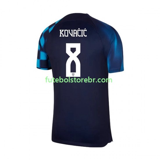 Camisa Croácia Kovacic 8 II Copa Do Mundo 2022 manga curta pro Masculina