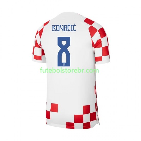 Camisa Croácia Kovacic 8 I Copa Do Mundo 2022 manga curta pro Masculina