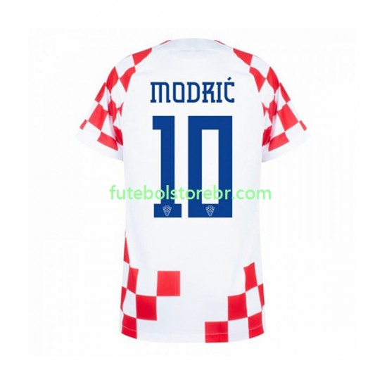 Camisa Croácia Modrić 10 I Copa Do Mundo 2022 manga curta pro Masculina