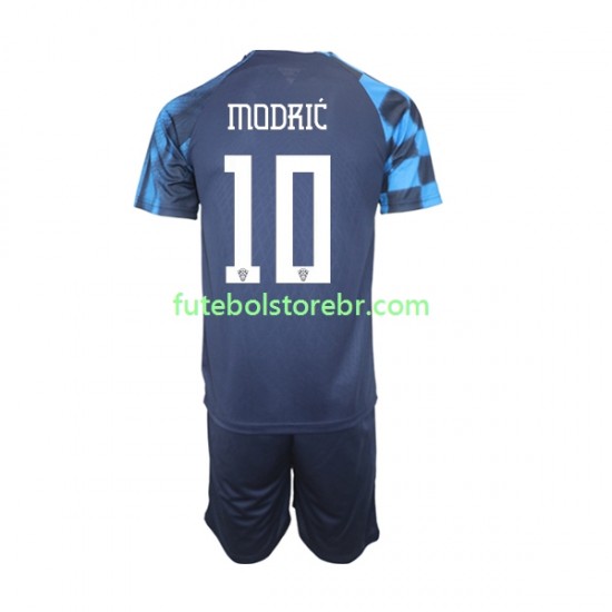 Camisa Croácia Modrić 10 II Copa Do Mundo 2022 manga curta pro Juvenil