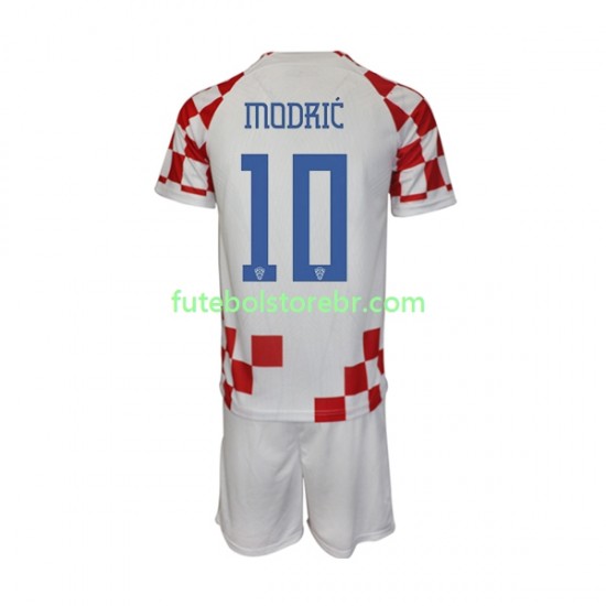 Camisa Croácia Modrić 10 I Copa Do Mundo 2022 manga curta pro Juvenil