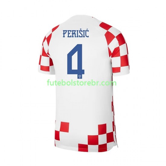 Camisa Croácia Perisic 4 I Copa Do Mundo 2022 manga curta pro Masculina