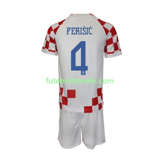 Camisa Croácia Perisic 4 I Copa Do Mundo 2022 manga curta pro Juvenil