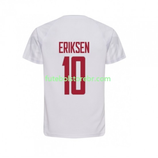 Camisa Dinamarca Christian Eriksen 10 II Copa Do Mundo 2022 manga curta pro Masculina