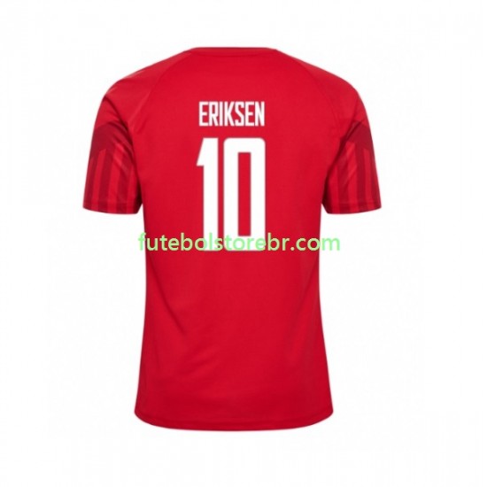 Camisa Dinamarca Christian Eriksen 10 I Copa Do Mundo 2022 manga curta pro Masculina