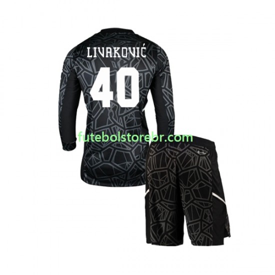 Camisa Goleiro Dinamo Zagreb Livakovic 40 I 2022-2023 manga longa pro Juvenil