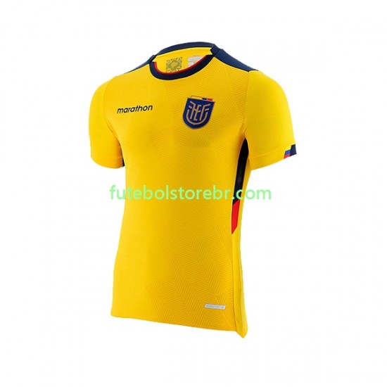 Camisa Equador I Copa Do Mundo 2022 manga curta pro Masculina