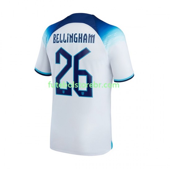 Camisa Inglaterra Bellingham 26 I Copa Do Mundo 2022 manga curta pro Masculina