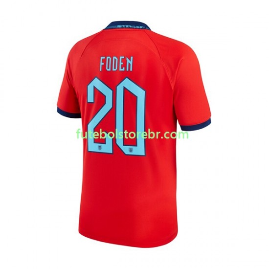 Camisa Inglaterra Foden 20 II Copa Do Mundo 2022 manga curta pro Masculina