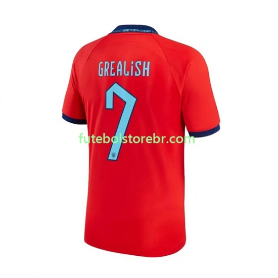 Camisa Inglaterra Grealish 7 II Copa Do Mundo 2022 manga curta pro Masculina