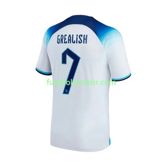 Camisa Inglaterra Grealish 7 I Copa Do Mundo 2022 manga curta pro Masculina