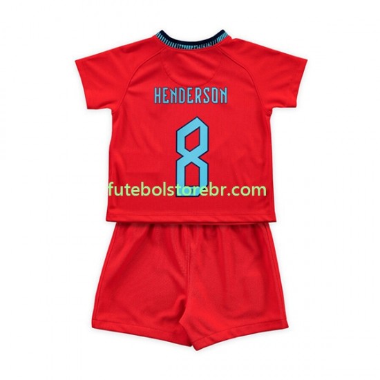 Camisa Inglaterra Henderson 8 II Copa Do Mundo 2022 manga curta pro Juvenil