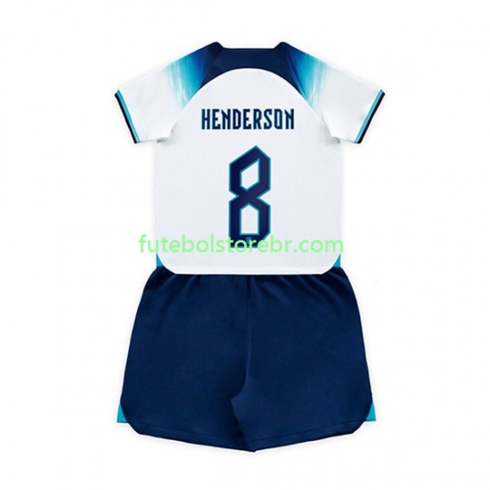 Camisa Inglaterra Henderson 8 I Copa Do Mundo 2022 manga curta pro Juvenil