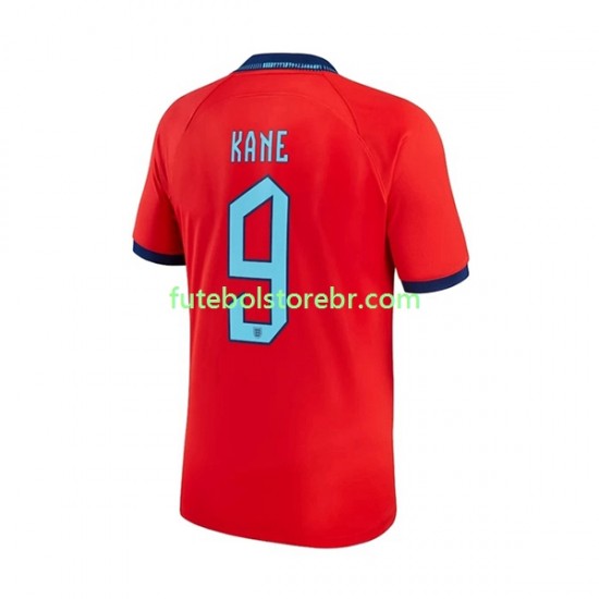 Camisa Inglaterra Kane 9 II Copa Do Mundo 2022 manga curta pro Masculina