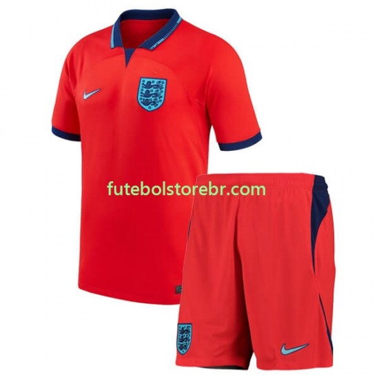 Camisa Inglaterra II Copa Do Mundo 2022 manga curta pro Juvenil