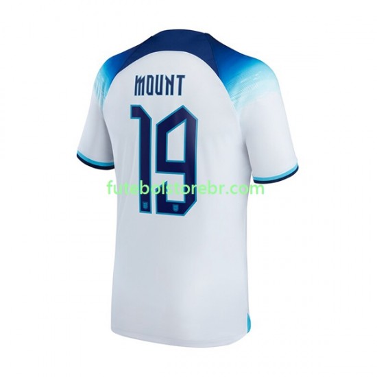 Camisa Inglaterra Mount 19 I Copa Do Mundo 2022 manga curta pro Masculina