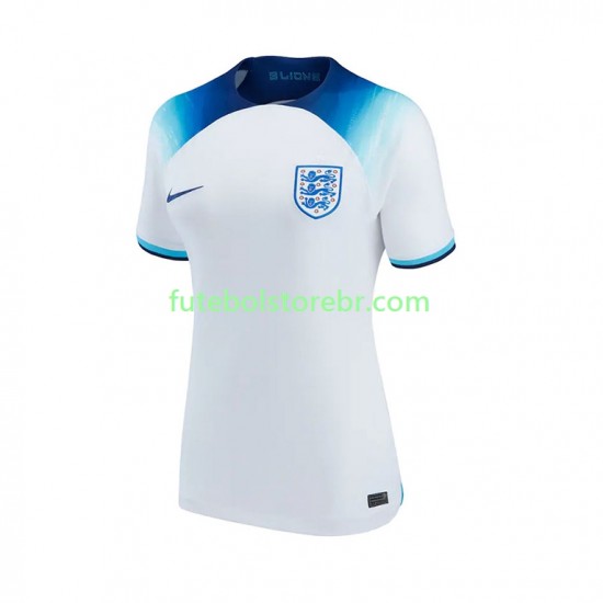 Camisa Inglaterra I Copa Do Mundo 2022 manga curta pro Feminino