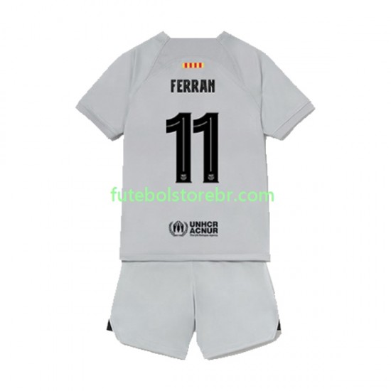 Camisa FC Barcelona Ferran Torres 11 III 2022-2023 manga curta pro Juvenil