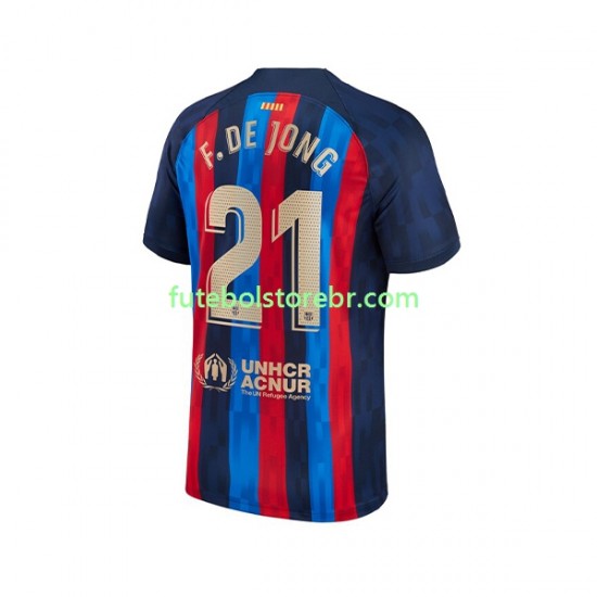 Camisa FC Barcelona Frenkie de Jong 21 I 2022-2023 manga curta pro Masculina