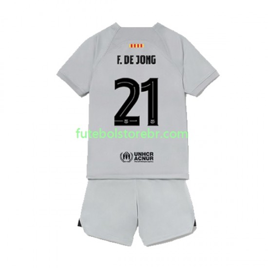 Camisa FC Barcelona Frenkie de Jong 21 III 2022-2023 manga curta pro Juvenil