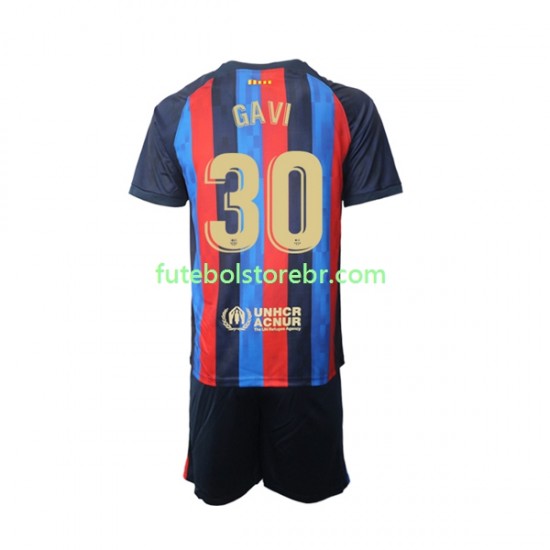 Camisa FC Barcelona Gavi 30 I 2022-2023 manga curta pro Juvenil