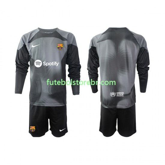 Camisa Goleiro FC Barcelona II 2022-2023 manga longa pro Juvenil