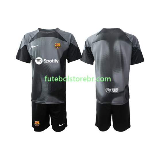 Camisa Goleiro FC Barcelona II 2022-2023 manga curta pro Juvenil