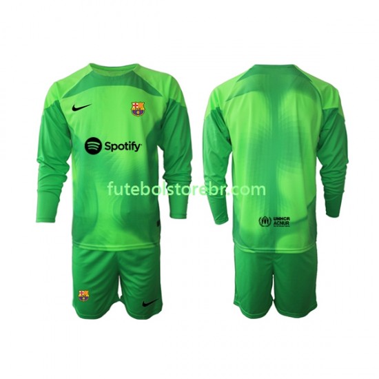 Camisa Goleiro FC Barcelona I 2022-2023 manga longa pro Juvenil