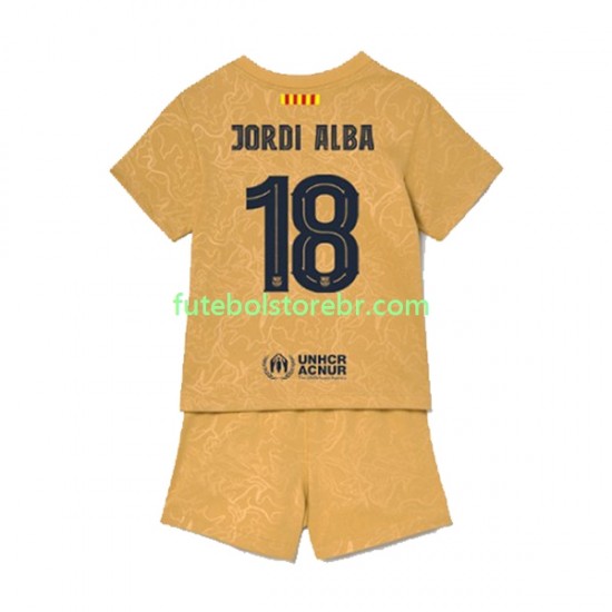 Camisa FC Barcelona Jordi Alba 18 II 2022-2023 manga curta pro Juvenil