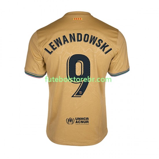 Camisa FC Barcelona Lewandowski 9 II 2022-2023 manga curta pro Masculina