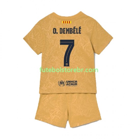 Camisa FC Barcelona Ousmane Dembele 7 II 2022-2023 manga curta pro Juvenil