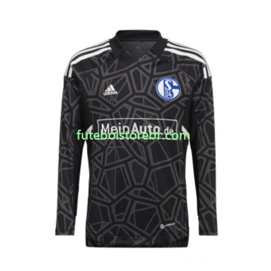 Camisa Goleiro Schalke 04 FC I 2022-2023 manga longa pro Masculina