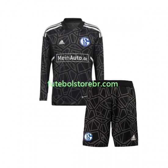 Camisa Goleiro Schalke 04 FC I 2022-2023 manga longa pro Juvenil