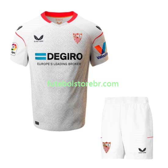 Camisa FC Sevilla I 2022-2023 manga curta pro Juvenil