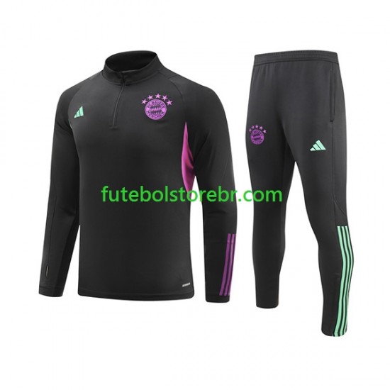 Bayern de Munique Preto 2023-2024 Sweat de Treino Conjunto