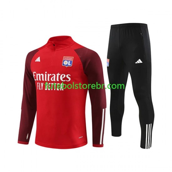 Olympique Lyon Vermelho 2023-2024 Sweat de Treino Conjunto