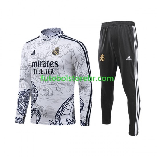 Real Madrid Branco Dragon 2023-2024 Sweat de Treino Conjunto