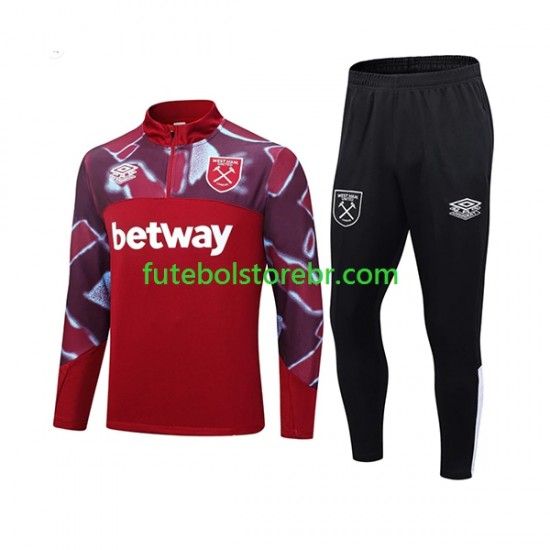 West Ham United Vermelho 2023-2024 Sweat de Treino Conjunto