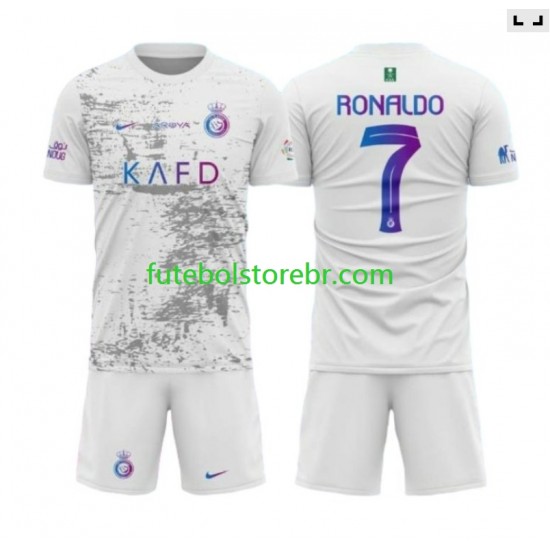 Camisa Al-Nassr Ronaldo 7 III 2023-2024 manga curta pro Juvenil