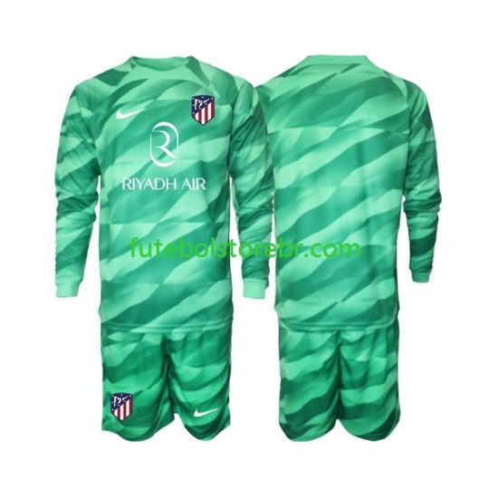 Camisa Goleiro Atlético de Madrid Green color II 2023-2024 manga longa pro Juvenil