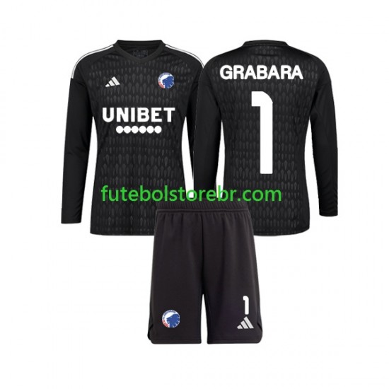 Camisa Goleiro FC Copenhagen GRABARA 1 II 2023-2024 manga longa pro Juvenil