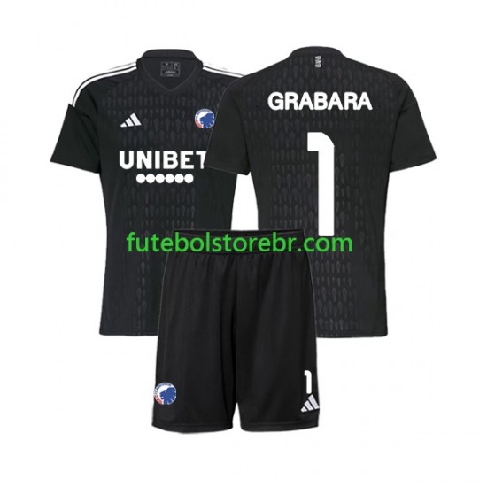 Camisa Goleiro FC Copenhagen GRABARA 1 II 2023-2024 manga curta pro Juvenil