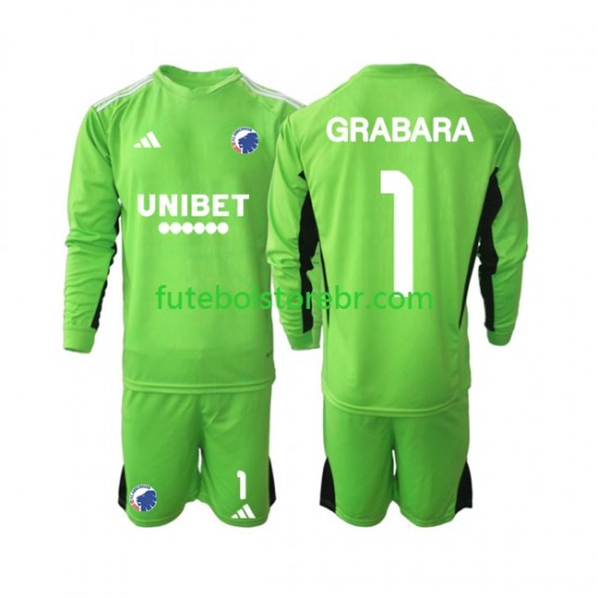 Camisa Goleiro FC Copenhagen GRABARA 1 IIII 2023-2024 manga longa pro Juvenil